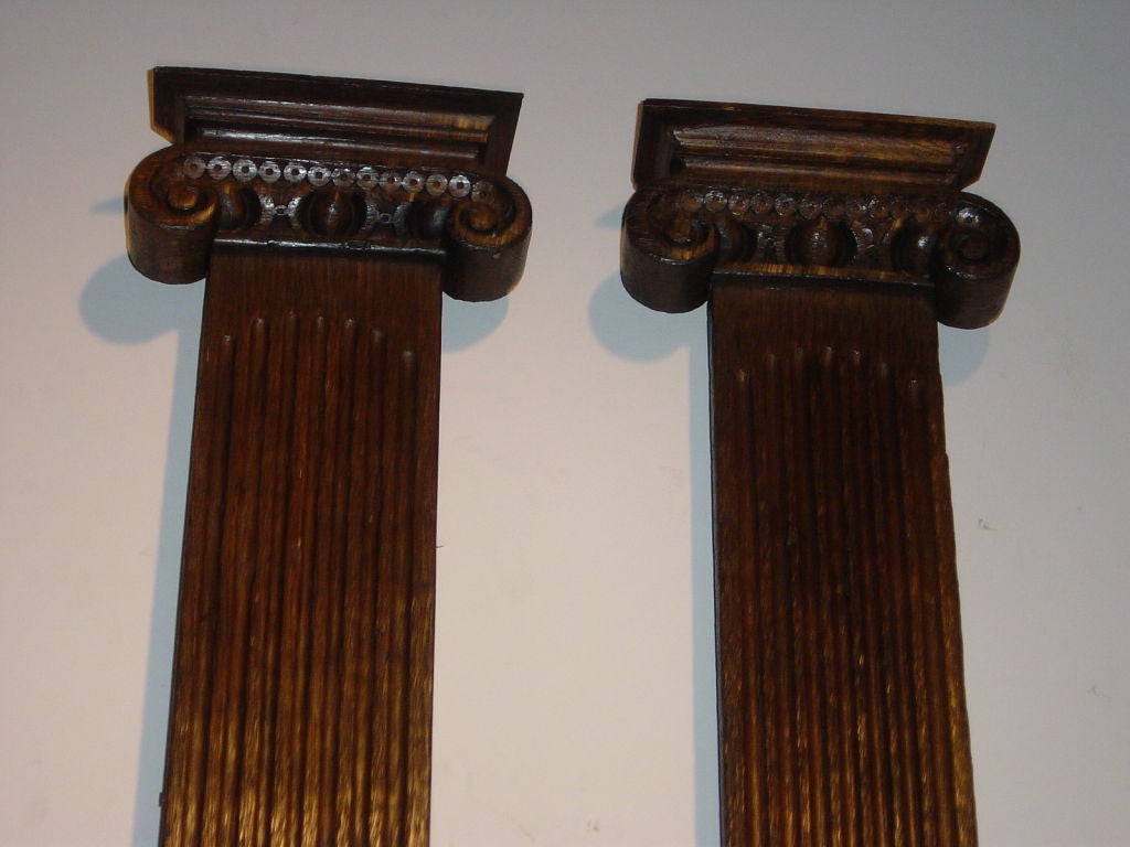 Pair of Carved Oak Architectural Pilasters