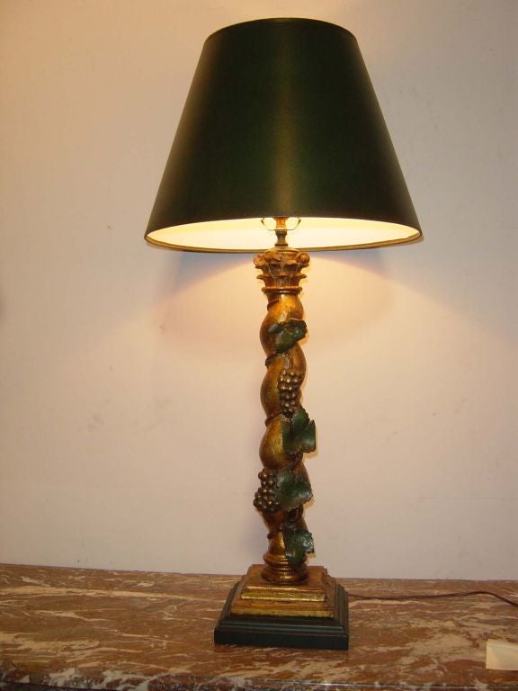 Pair Antique Columnar Lamps