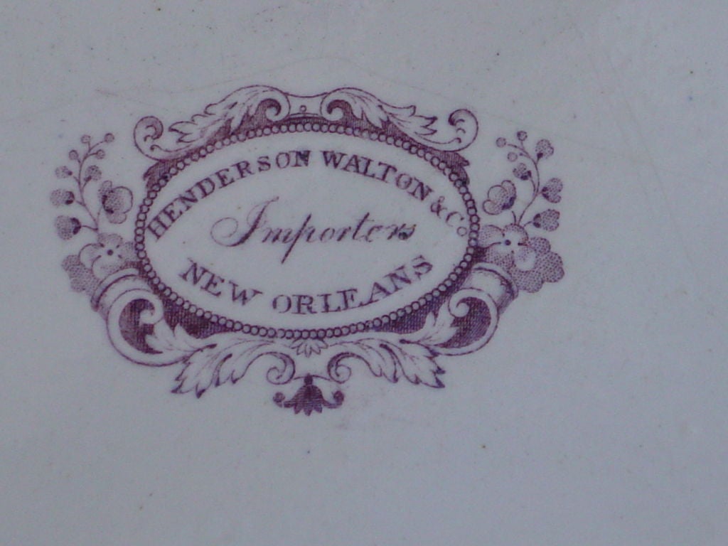 English New Orleans Market Staffordshire Platter For Sale