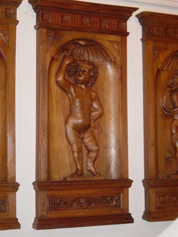 Set of Four French Four Seasons Panels For Sale 1