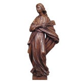 Wood Statue of a Robed Woman