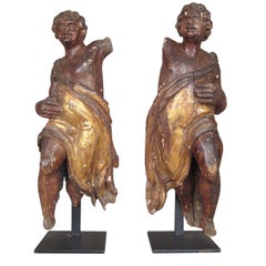 Pair of 17th Century Wood Statues