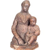Italian gesso statue of the Madona and Christ child.
