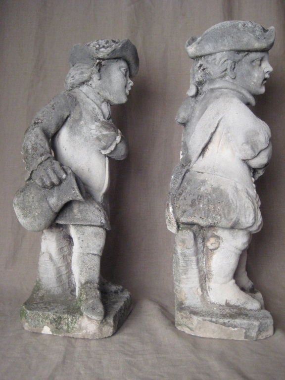 Pair of Limestone Statues In Good Condition In Newport Beach, CA