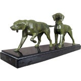 Bronze sculpture of dogs
