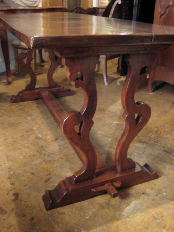 Italian Walnut Trestle Table