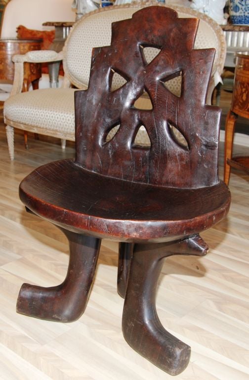 Ethiopian Iroku Wood Chair