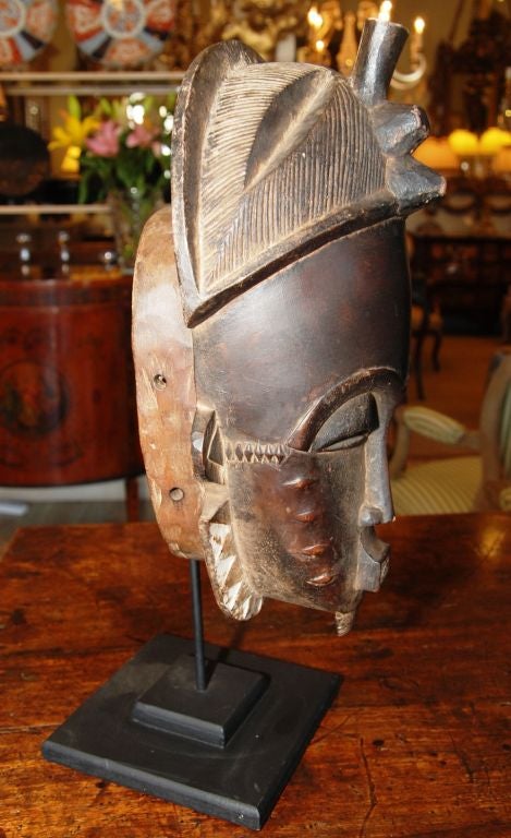 Hand-Carved Baule Tribal Mask For Sale