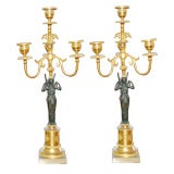 Early 19th Century French Bronze Figural Candelabra