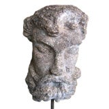 Male Head Sculpted in Granite