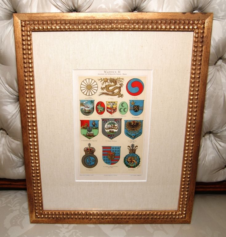 Set of Three German Chromolithograph  Armorials