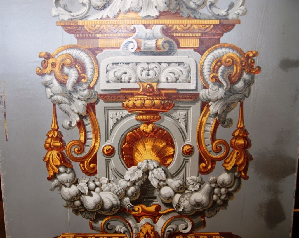 Pair of Italianate Wallpaper Panels Mounted on Canvas For Sale 2