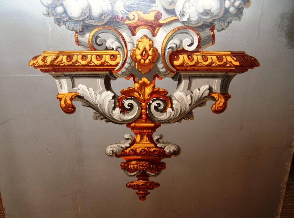 Pair of Italianate Wallpaper Panels Mounted on Canvas For Sale 3