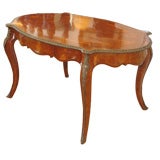 French Burl Wood and Bronze Mounted Writing Table
