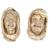 19TH CENTURY ARCHITECTURAL PAIR OF HEADS