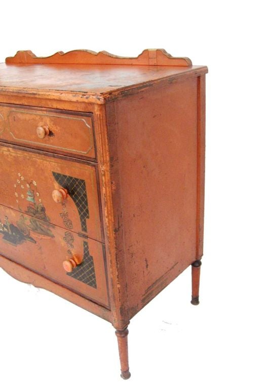1920's  CHINOISERIE METAL COMMODE BY SIMMONS COMPANY For Sale 4