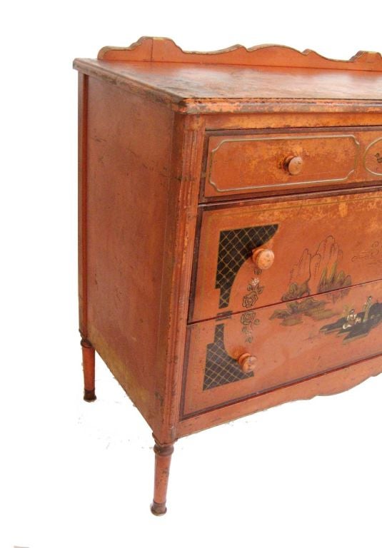 1920's  CHINOISERIE METAL COMMODE BY SIMMONS COMPANY For Sale 3