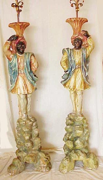 Pair of Italian Wooden Blackamoors