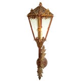 ANTIQUE ITALIAN PAINTED IRON LANTERN/SCONCE