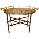 ITALIAN FAUX BAMBOO BRASS TABLE/TRAY