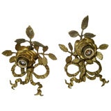ANTIQUE FRENCH BRONZE PAIR SCONCES