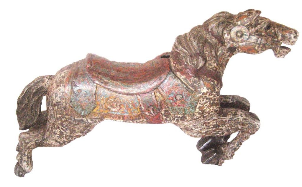 19TH CENTURY VENETIAN HAND CARVED WOODEN CAROUSEL