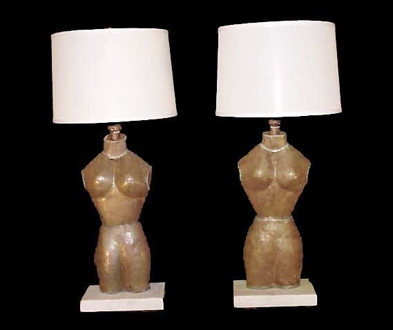Pair German Mannequin Lamps