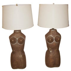 Vintage Pair German Mannequin Lamps