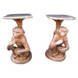 Antique French Pair of Paper Mache Side Tables