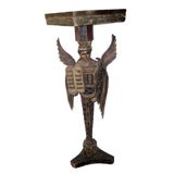 Rare Hand Carved Wooden Four Winged Pharaoh Angel Torah Stand