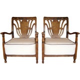 Antique Italian Pair Arm Chairs