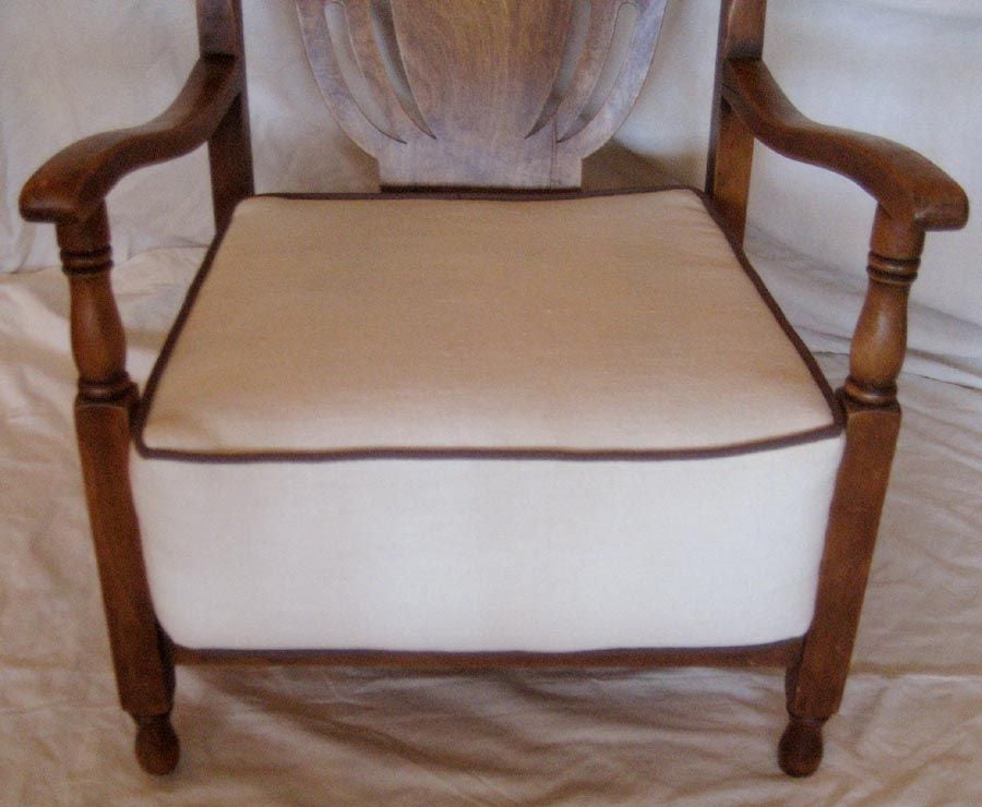 Wood Antique Italian Pair Arm Chairs For Sale