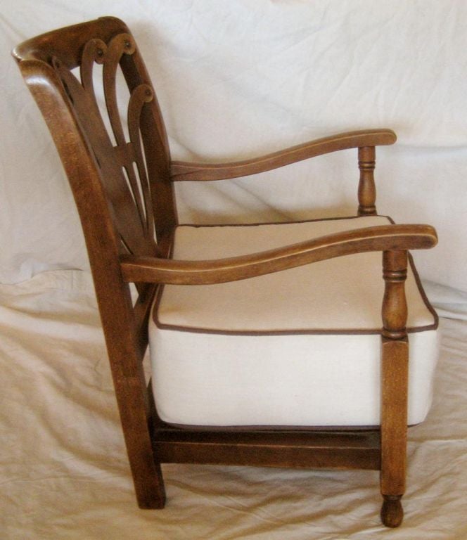 Antique Italian Pair Arm Chairs For Sale 1