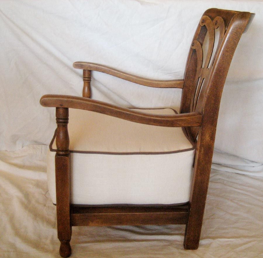 Antique Italian Pair Arm Chairs For Sale 2