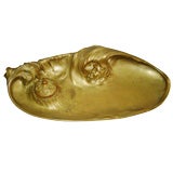19th Century Large French Art Nouveau bronze Ink-well By Louchet
