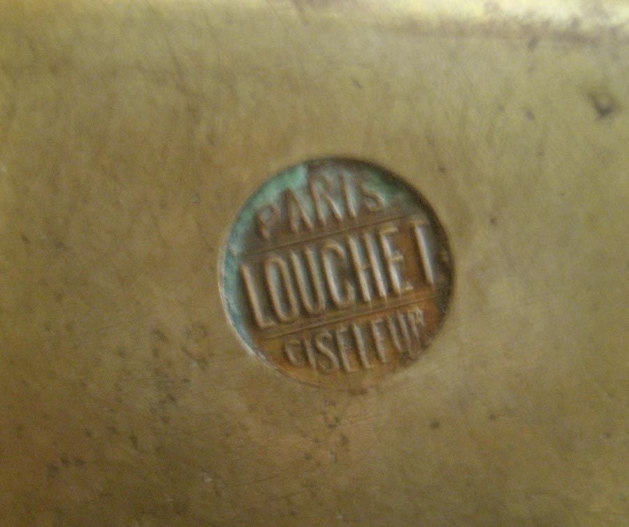 19th Century Large French Art Nouveau bronze Ink-well By Louchet 4