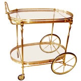 LA BARGE BRASS TEA CART/BAR
