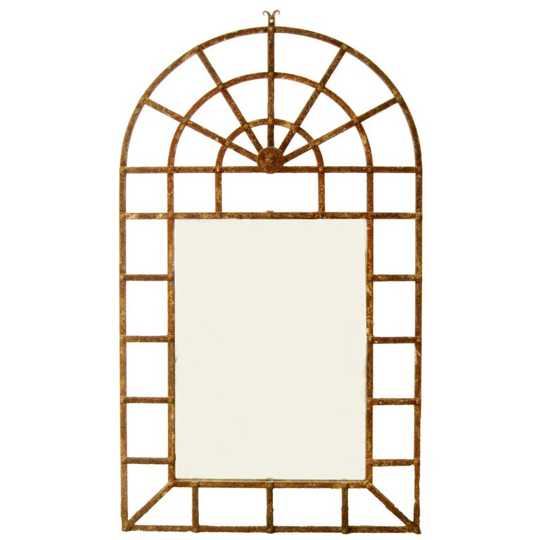 ANTIQUE FRENCH IRON WINDOW/MIRROR