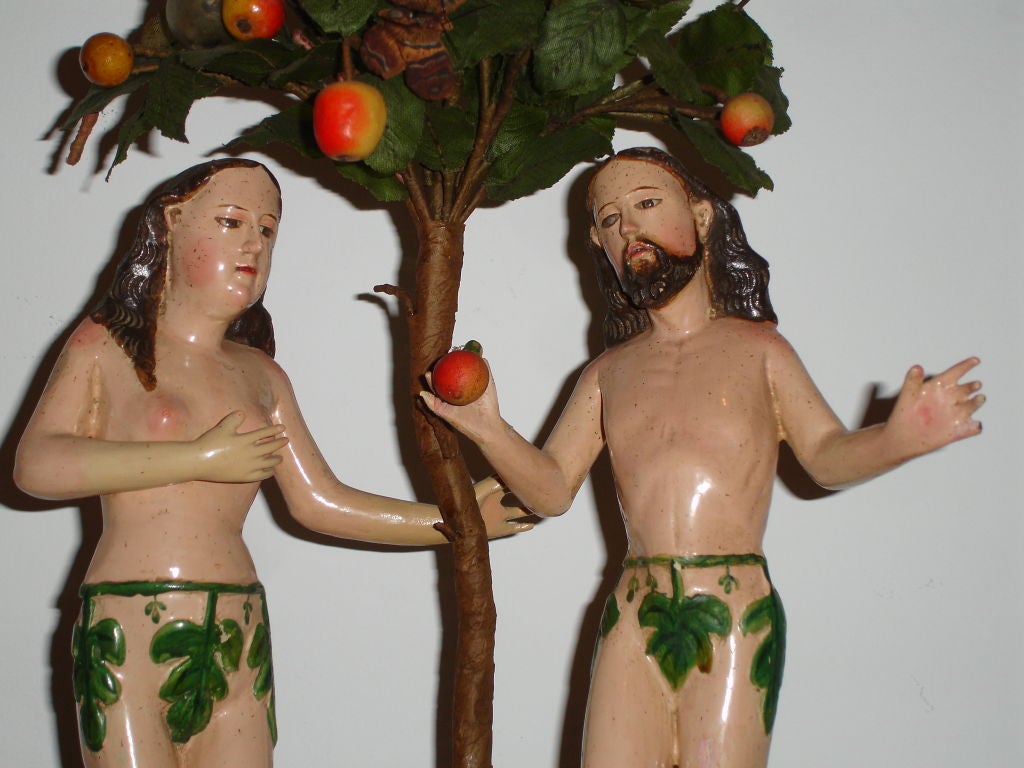 Marquetry Adam and Eve in Paradise from Ecuador For Sale