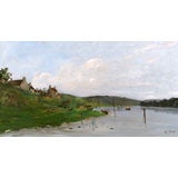 Landscape with Laundresses by a River by Hippolyte Camille Delpy