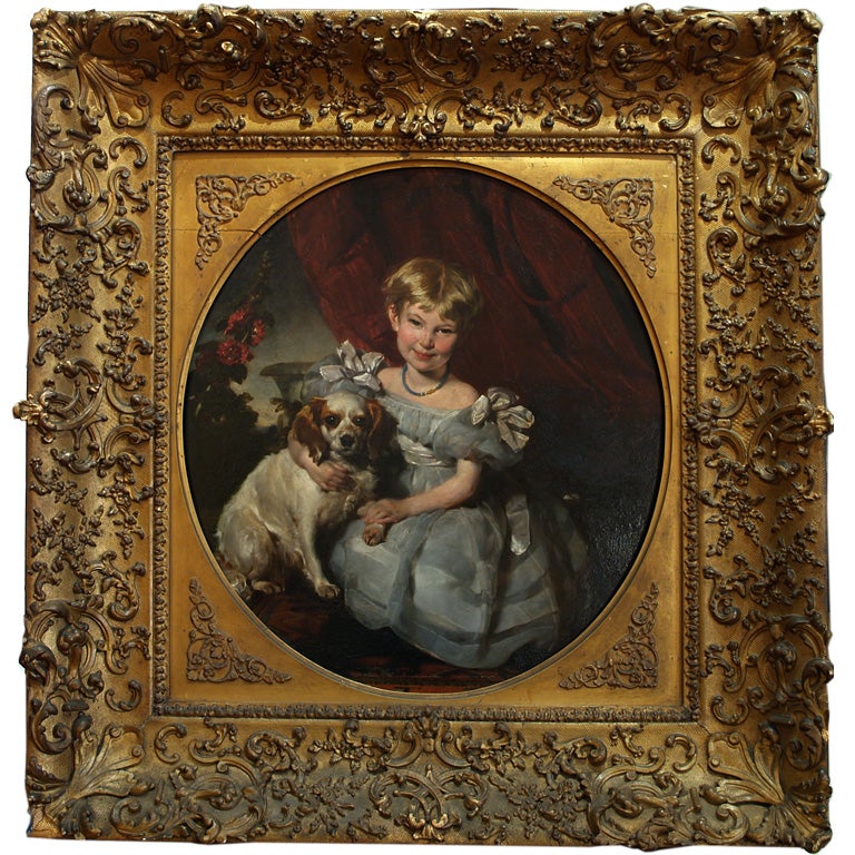 Portrait of a Girl with a Dog by Philip Corbet