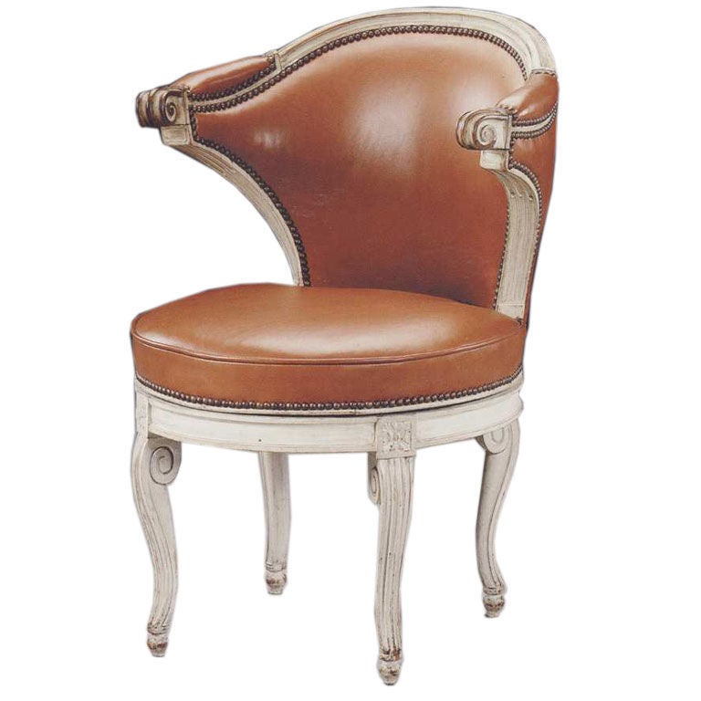 Painted desk chair by  Claude II Sené (Stamped: C*SENE)