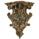 Antique A gilded wood console bracket (wandkonsole);  original gilding