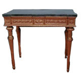 A gilded wood and marble top console table (tavolo da muro)