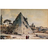 Antique The Pyramid of Caius Cestius  by Victor-Jean Nicolle