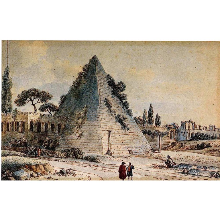 The Pyramid of Caius Cestius  by Victor-Jean Nicolle For Sale