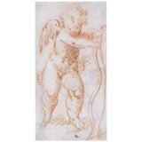 Antique Cupid Bending a Bow  by Giulio Campi