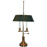 Antique Gilded bronze and painted metal (tôle) bouillotte lamp