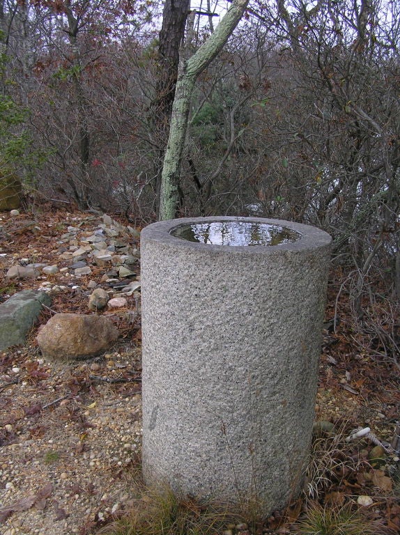 This type of Mizu-bachi was often used to wash hands in a garden near house. Filled to the top creates a small meditating pool and a bath for birds. Approximatly 1 ton.