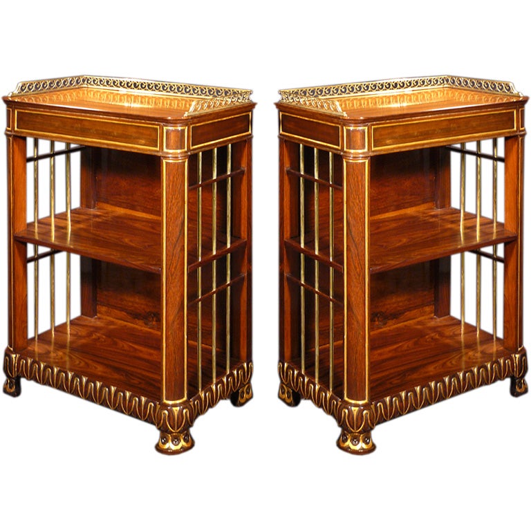 A Pair Of George IV Parcel Gilt Rosewood Side Cabinets